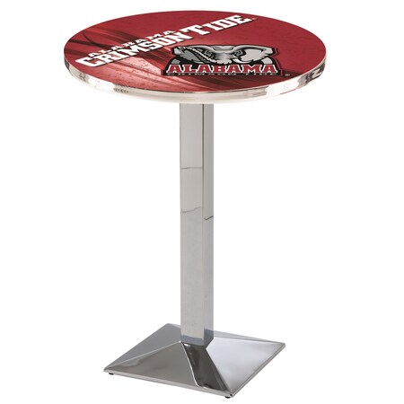 Holland Bar Stool Co 36" Chrome Alabama Pub Table, 36" dia. Top L217C3636AL-Ele-D2